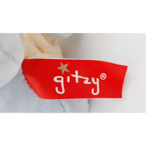 Gitzy Baby Infant Dinosaur Stuffed Animal Soft velour Plush Rattle Blue 6" - Picture 4 of 4